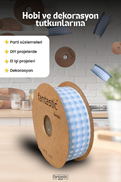 FANTASTIC Pötikare Ekose Gingham Dokuma Kurdele 20mm 10 Metre