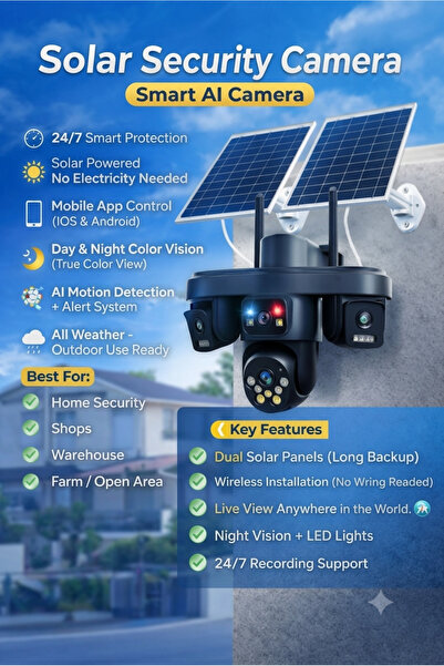 Generic 4-Lens Solar Security Camera System