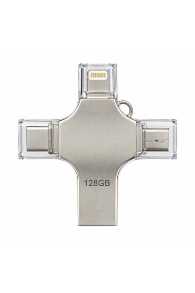 Flash Drive 128GB Multi Connector USB A USB C Micro USB and iPhone Connector