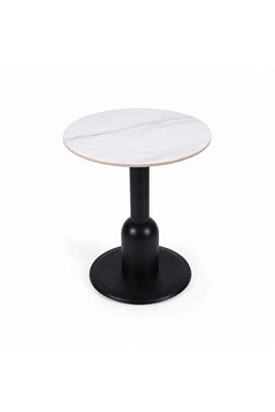 Palma homez Gray and Black Ceramic Side Table 45X45 cm