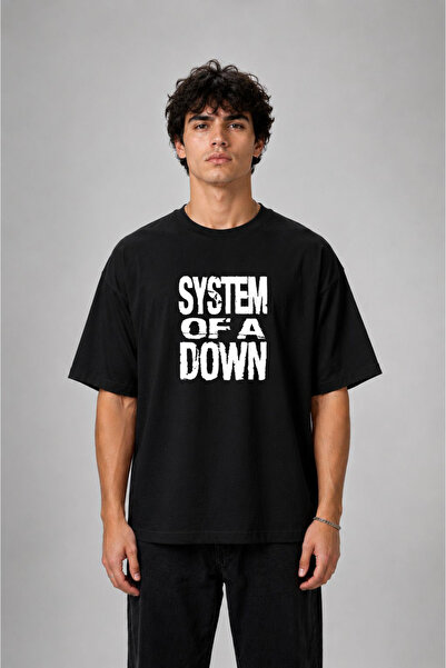 cesita System of a down Music Band Printed Cotton Black T-Shirt T-Shirt