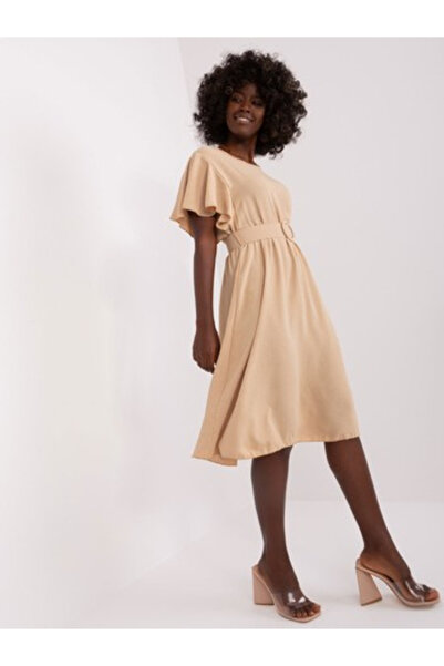Italy Moda Rochie Dama, ITALY MODA, Viscoza, Rochie evazata, Bej, model DHJ-S...