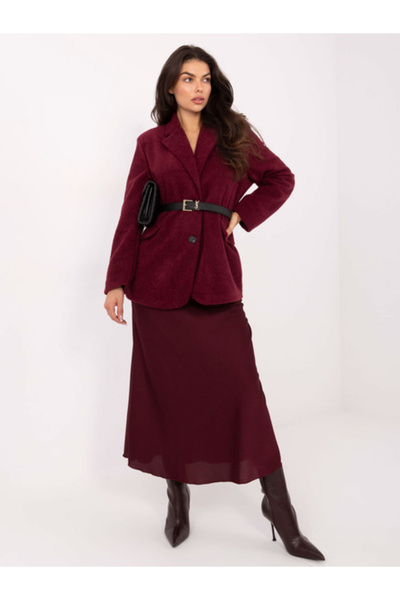rue parıs Palton Dama, RUE PARIS, Poliester, Maneca lunga, Bordo, model IT-FL...