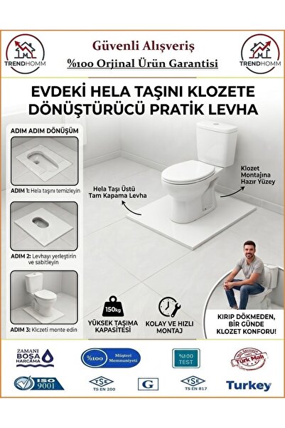 Trendhomm Klozet Montaj Aparatı - Tuvalet Taşını Klozete Dönüştürücü Levha