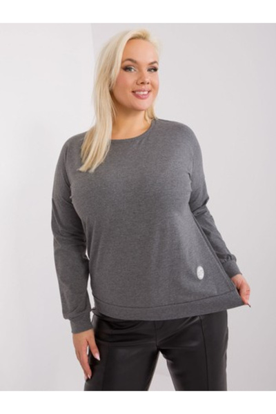 Relevance Bluza Dama, RELEVANCE, Bumbac, Maneca lunga, Gri inchis, model RV-B...