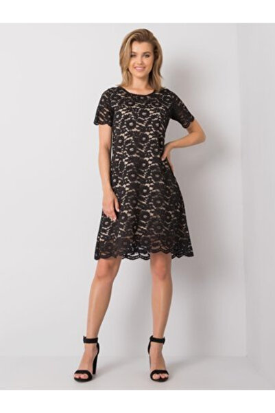 LAKERTA Rochie Dama, LAKERTA, Poliester, Maneca scurta, Negru, model LK-SK-50...