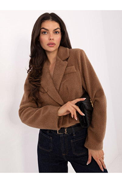 rue parıs Women's Jacket, RUE PARIS, Polyester, Long Sleeve, Camel, model IT-...