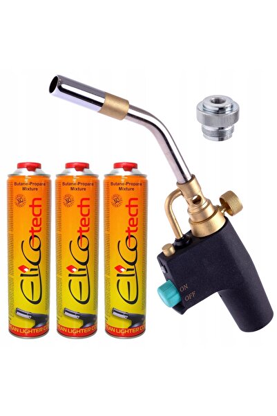 TC Technic Arzător cu gaz MAPP Propan pentru lipit PIEZO TURBO 2800 ° C 3X BU...