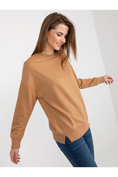 MARIQUITA Hanorac Dama Maneca lunga, Decolteu rotund, MARIQUITA, Camel Casual