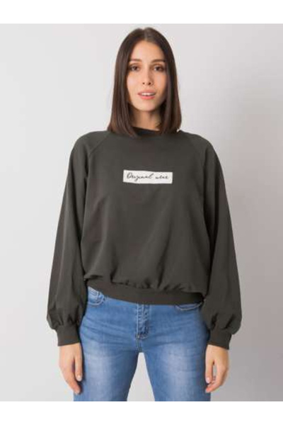 Relevance Women's Sweatshirt, RELEVANCE, Cotton, Long Sleeve, Dark Khaki, mod...