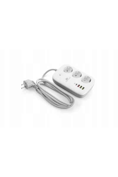 Spacetronik Prelungitor SMART WiFi Tuya cu 3 prize AC și 4 porturi USB, 2m