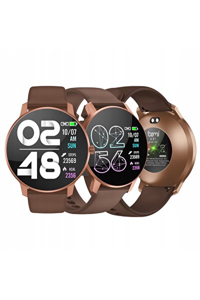 BeMineCollection Smartwatch Bemi ARI Maro/Cu culoare de cupru Două curele Blu...