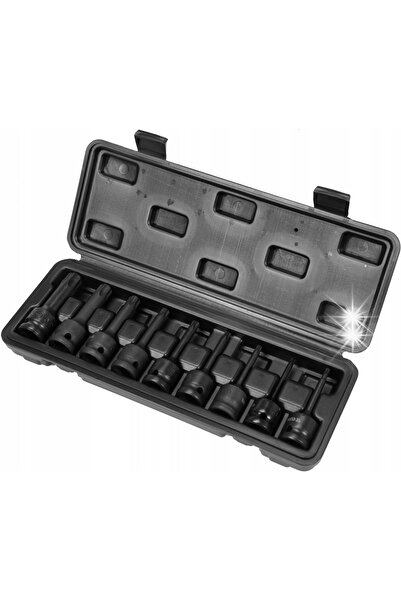yato Set de chei tubulare cu capete Torx, de impact, 1/2'', 9 piese.