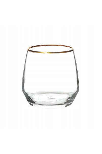 ALTOM DESIGN Pahare pentru suc Rubin Gold cu bandă aurie 370ml