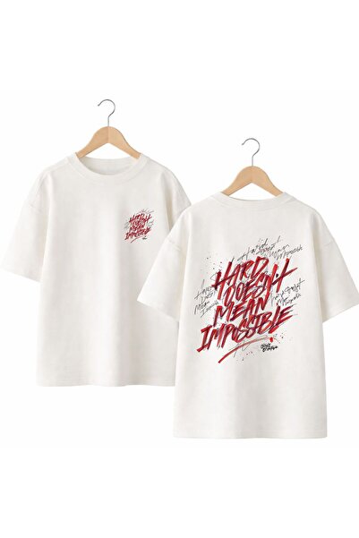 playwear Hard Mean Back and Front Chest Printed 100% Cotton Oversize Loose Re...