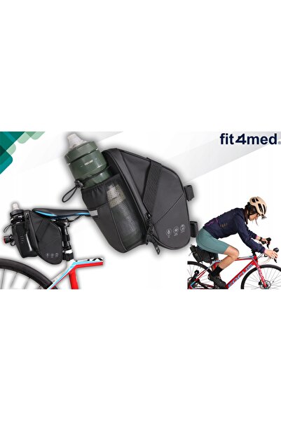 Fit4Med Suport bidon pentru bicicletă, geantă de depozitare, cu fermoar, impe...