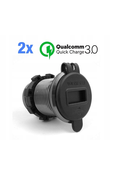 NO BRAND ÎNCĂRCĂTOR MOTO 2x USB QC3.0 VOLTMETRU 3A C