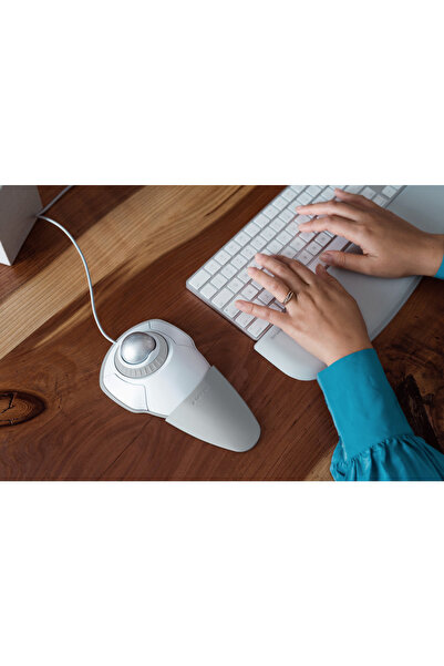 NO BRAND Mouse trackball cu fir Kensington Orbit, cu funcție de scroll, USB, alb