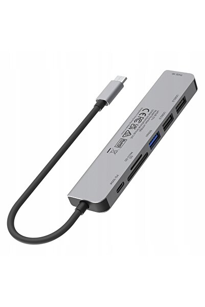 NO BRAND Hub USB Unitek H1118A 7 în 1 HDMI 4K USB-A USB-C PD 100W aluminiu
