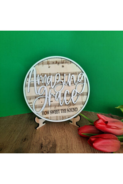 CREATIVITATEPLUS Ξύλινο διακοσμητικό Amazing Grace, με βάση, 29 εκ.