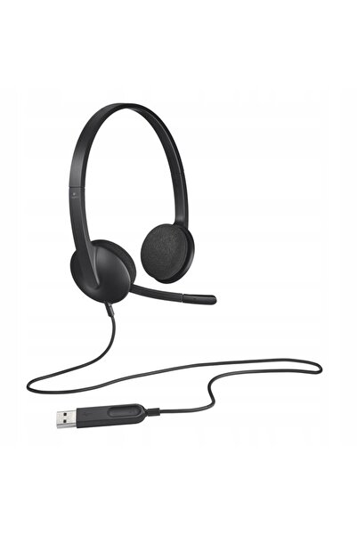 logitech Căști H340 negre cu microfon, tip over-ear, USB