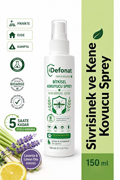 Defonat Bitkisel Sinek Sivrisinek Ve Kene Kovucu Koruyucu Sprey 150 ml