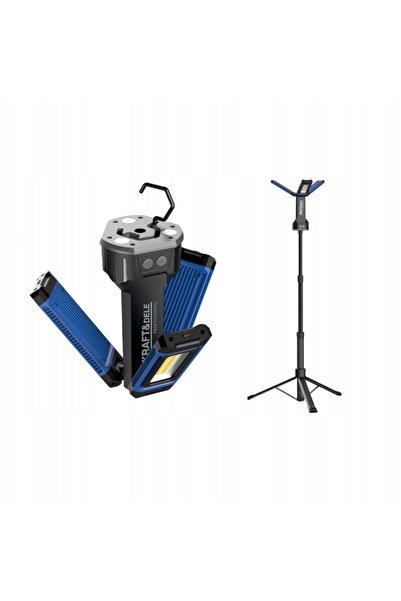 Kraft&dele Lampă de șantier cu halogen, pe stativ, reglabilă, 4500 Lm, 4000 A...