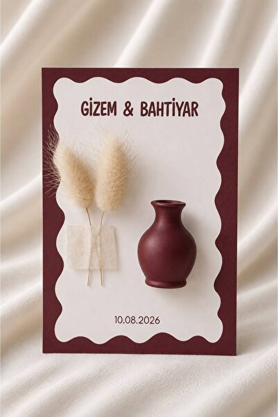 3DCoreStd Kişiye Özel Çiçekli Mini Vazo Magnet | Düğün • Nikah • Söz • Nişan ...