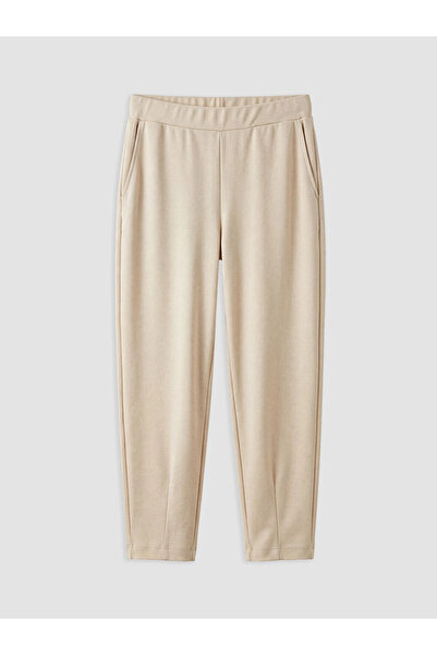 LC Waikiki Beige Plus Size Soft Touch Women's Sweatpants