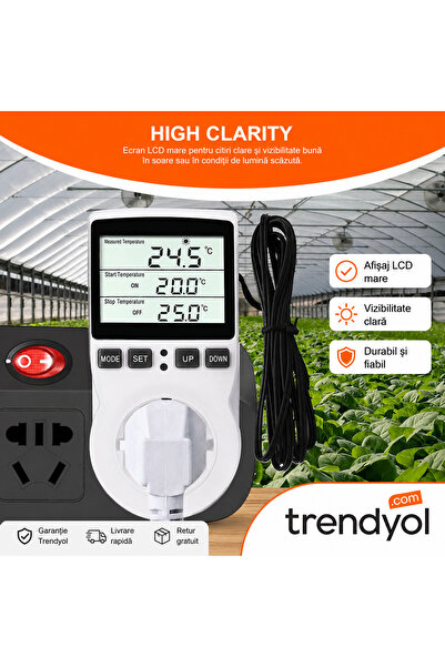 PRİZX Priza Termostat Digitala cu Sonda Externa, Control Automat Incalzire si...