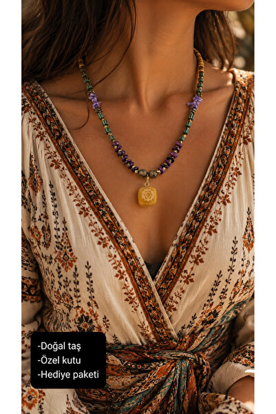 HER ŞEY NOTA www.herseynota.com Natural Stone Amethyst, Green Agate and Yello...