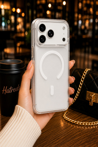 Hatreds iPhone 17 Pro Max Uyumlu IC Çipli Şeffaf Kılıf Şeffaf