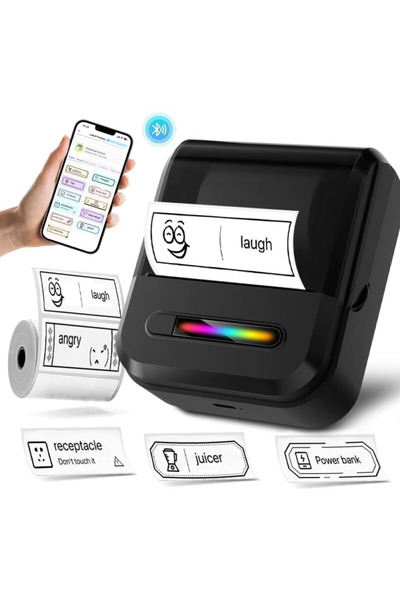 VALA Imprimantă termică portabilă de etichete Bluetooth U 100, Mini imprimant...
