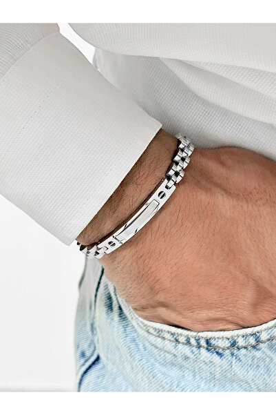 FERRO Silver Steel Men's Bracelet Frj10195A-A 2 Year Warranty Gift Boxed