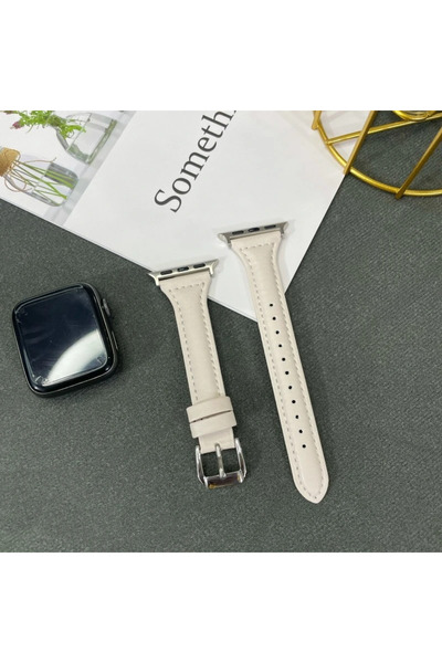 Choice12 38mm 40mm 41mm 8 Ivory White Leather Slim Strap for Watch Band 44mm ...