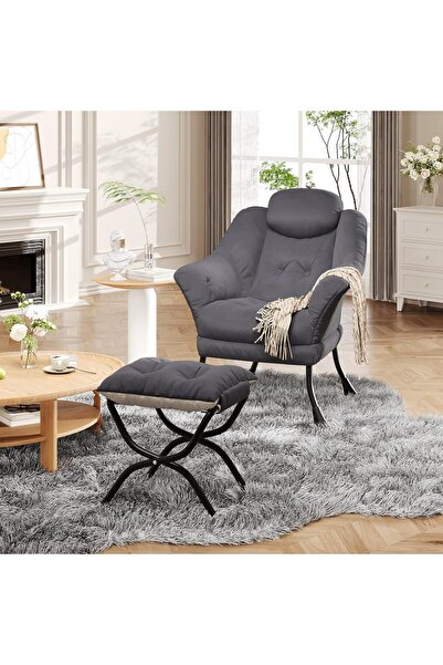 Garvee Ergonomic and Comfortable Lounge Chair with Folding Ottoman - Armrests...