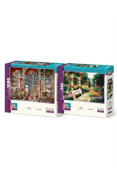 Tıfıl Toys Modern Rome and Botanical Garden Double Puzzle Set - 1000 + 500 Pi...