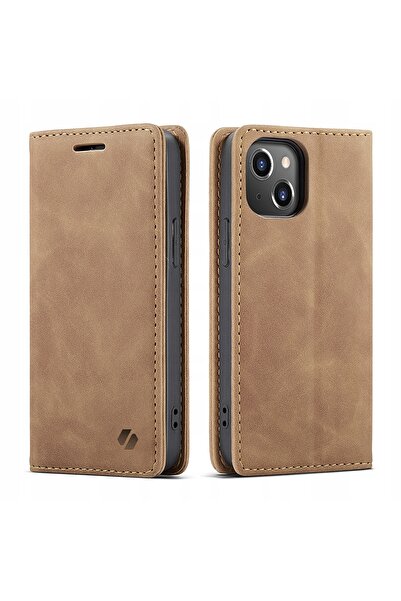 spacecase Husă tip portofel din piele pentru iPhone 13 Mini + sticlă