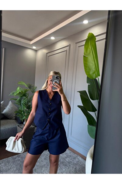 İNVİSUS Linen Vest Shorts Set