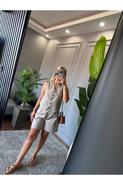 İNVİSUS Linen Vest Shorts Set