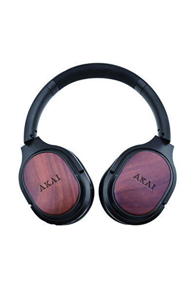 AKAI Bamboo on-ear Bluetooth audio headphones with ANC