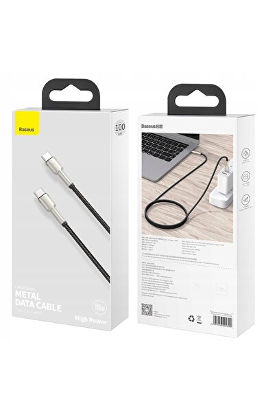 Baseus Cablu USB Tip-C - USB Tip-C Metalic 100W 1 m