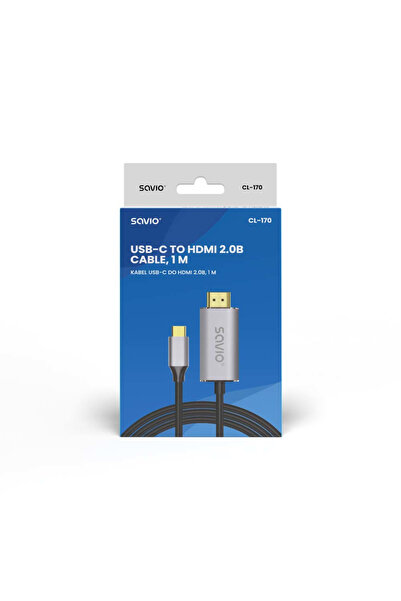 Savio Cablu USB Tip-C - HDMI CL-170 4K 60Hz 1 m