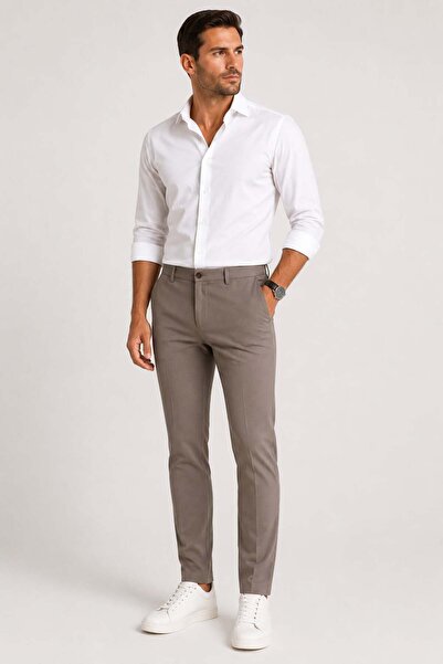 ModaPlaza Men's Dobby Linen Trousers