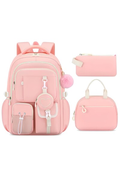OricareFain Set Ghiozdan scolar 3 in 1 pentru Fete, Rucsac 45x30x17 cm, Geant...