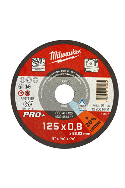 Milwaukee Абразивен диск за рязане на неръждаема стомана, 125x0.8x22.22