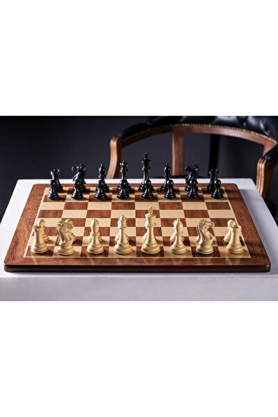 Sunrise Chess & Games Stallion Knight Chess Pieces 3.75" Ebonized Chess Pieces.
