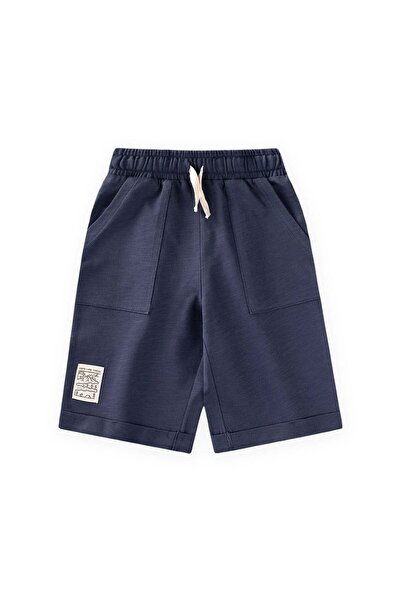 Cigit Label Detailed Capri 8-12 Years Old Navy Blue