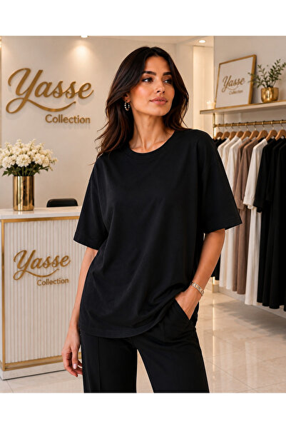 yasse Kadın Tam Modal Pamuklu Oversize Tişört