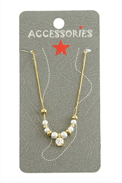 Marsilyan Square Zircon Stone Pearl Luxury Steel Anklet Ilkel-Bjt940
